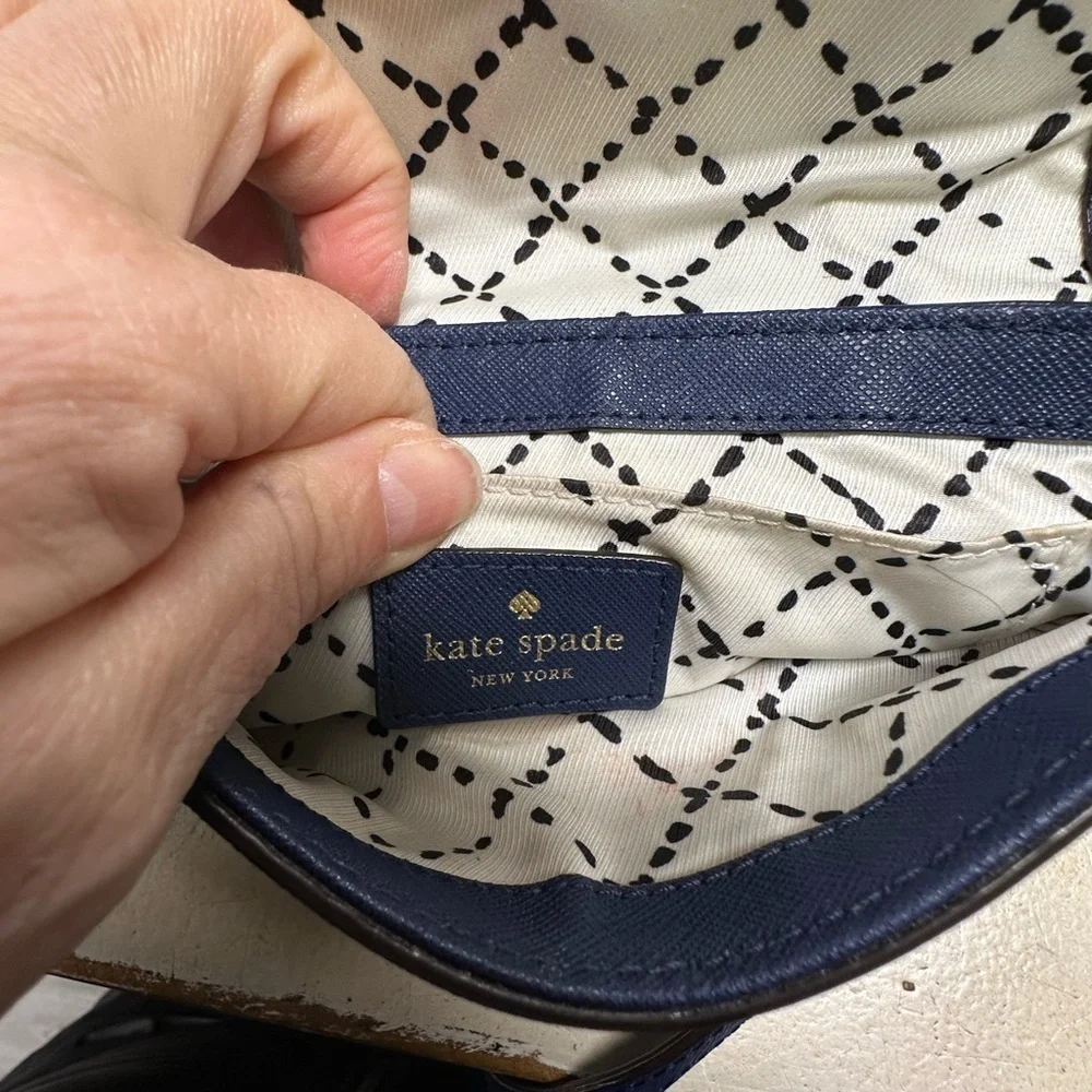 Kate Spade New York Navy Saffiano Leather Crossbody Bag